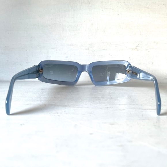 RARE Salvatore Ferragamo Vintage Mod Space Age Glam Bling Pastel Blue Sunglasses main image 8